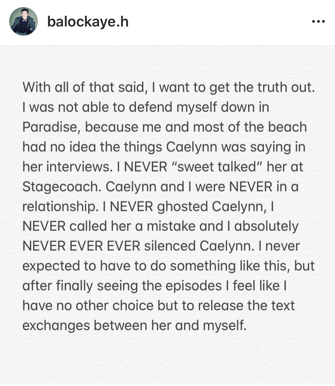 Blake Horstmann texts Caelynn BIP instagram message 2