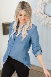 affordable chambray top