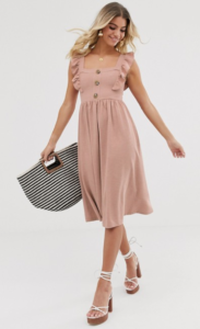 asos smock midi dress pink