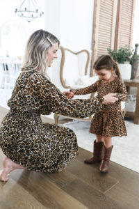 mommy and me leopard dresses