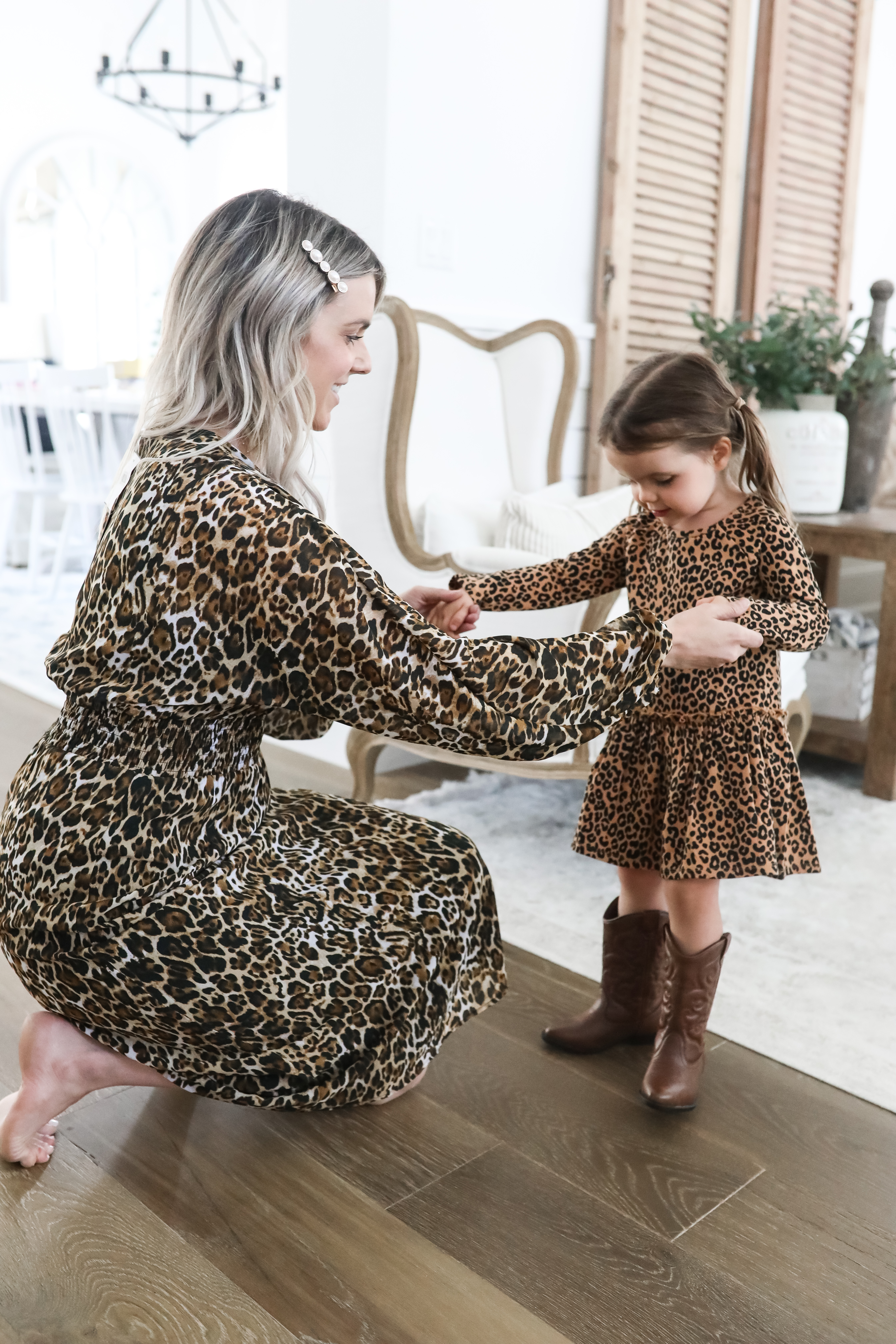 mommy and me leopard dresses