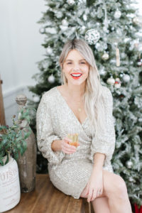 sequin dress dinner party