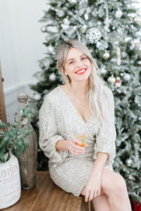 sequin dress dinner party