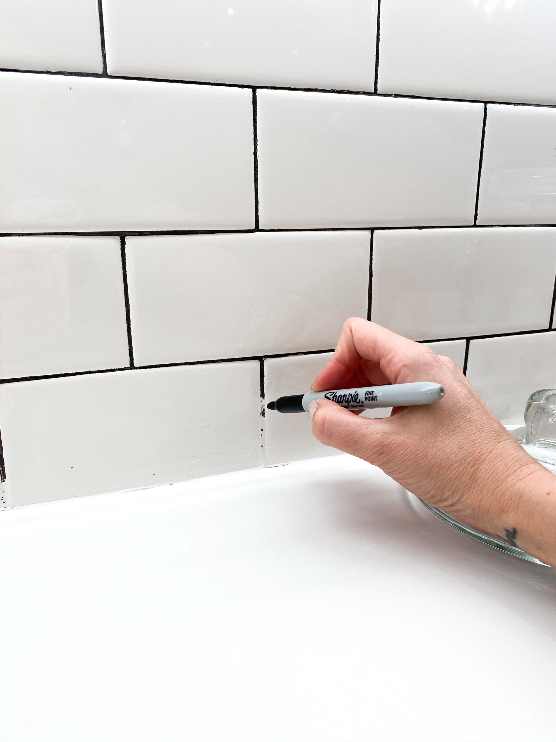 sharpie on grout