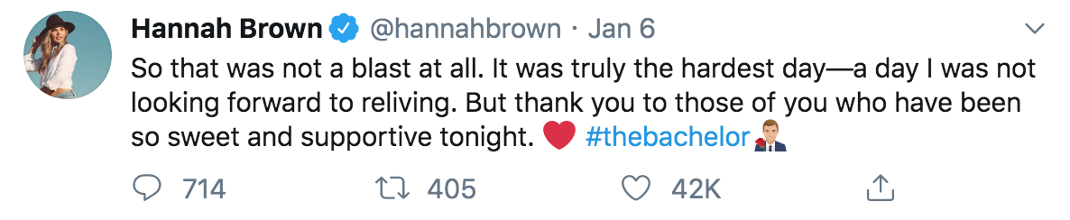 hannah brown tweet