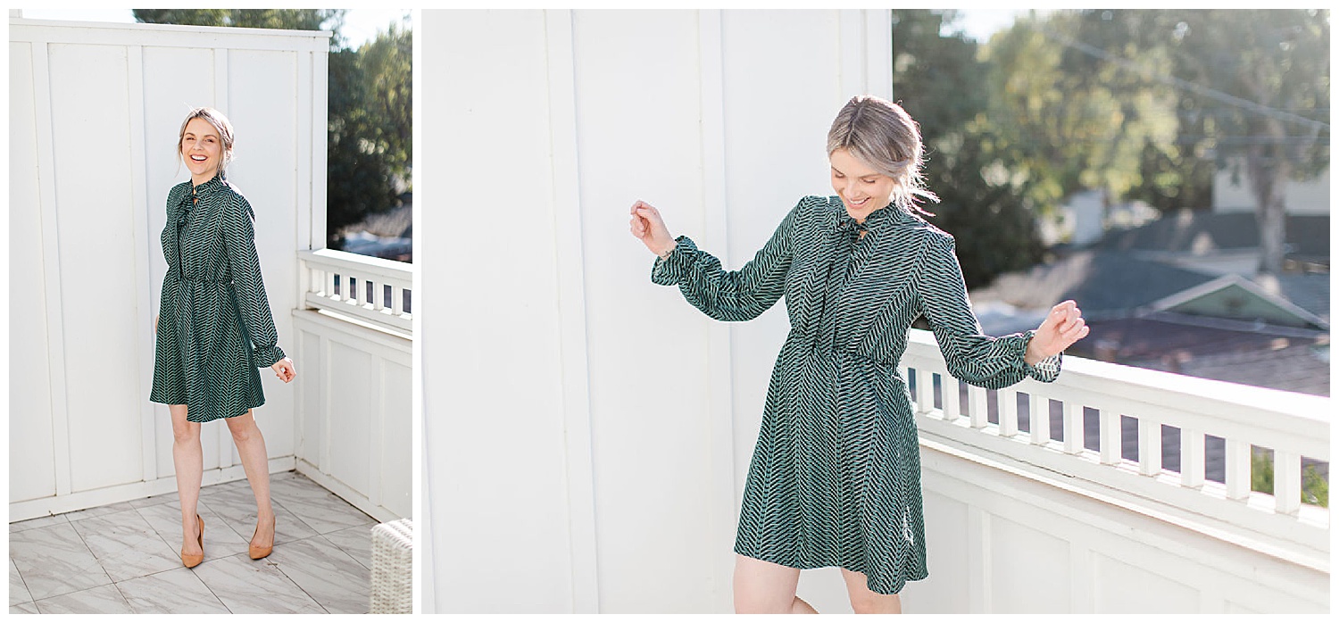 geometric green dress