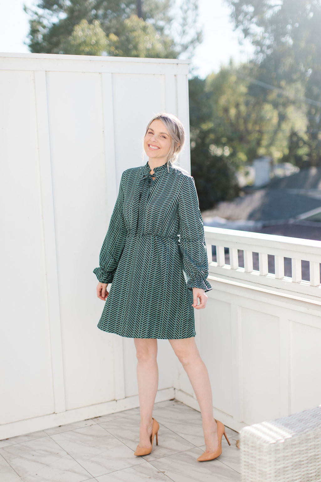 geometric green dress