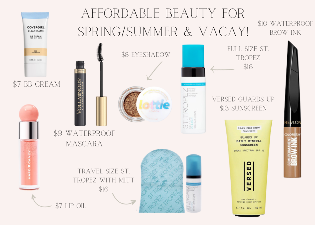 affordable beauty for spring summer vacay